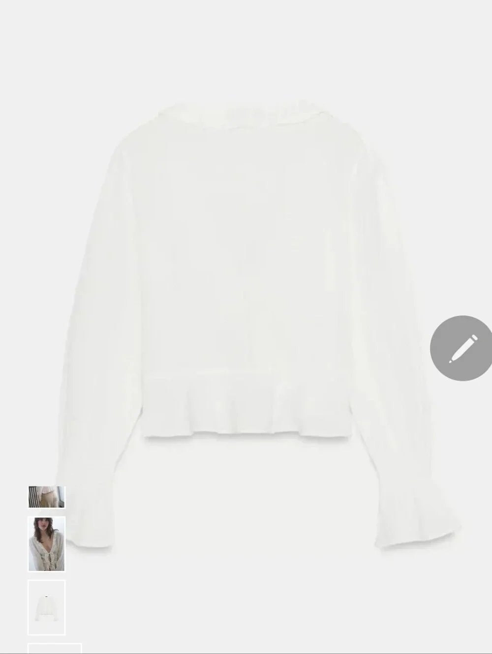 Zara sheer white